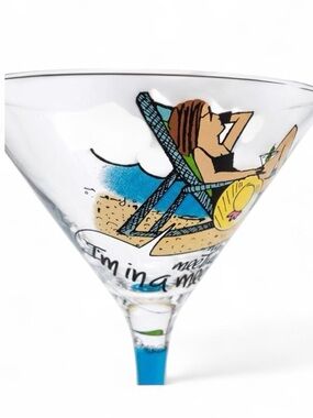 New in box “I’m in a meeting” martini glass by Tumbleweed Pottery